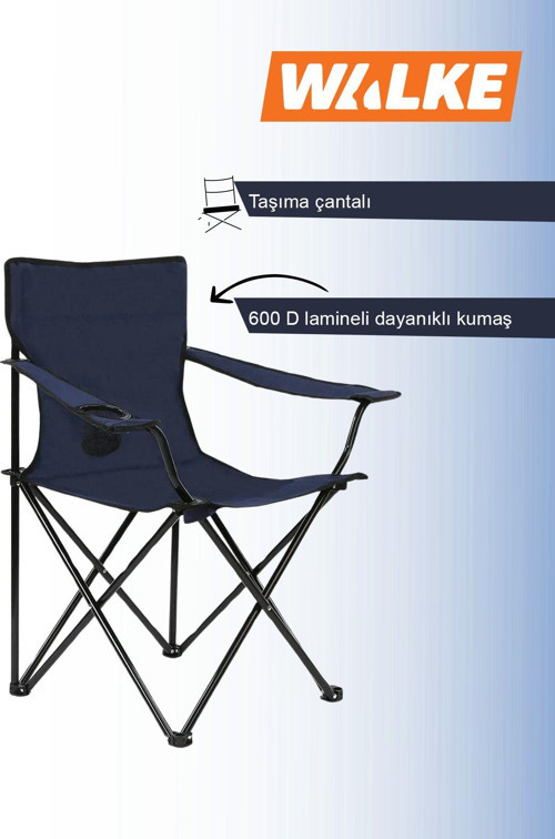 Katlanabilir Kamp Sandalyesi Piknik Sandalyesi Plaj Sandalyesi Mavi Taşıma Çantalı