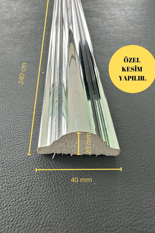Dekoratif Polistren 1 Adet Gümüş-Silver 4 Cm Duvar Çıtası