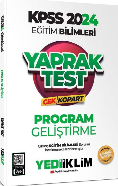 2024 KPSS Eğitim Bilimleri Program Geliştirme Çek Kopart Yaprak Test