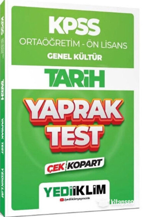 2024 KPSS Lise Ortaöğretim Ön Lisans Tarih Çek Kopart Yaprak Test
