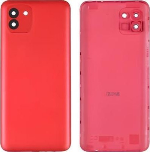 Samsung Galaxy A03 - SM-A035 FULL Kasa Arka Kapak Takım KIRMIZI