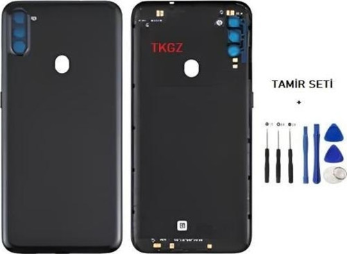 Samsung Galaxy A11 - SM-A115F FULL Kasa Arka Kapak Takım SİYAH - TAMİR SETİ