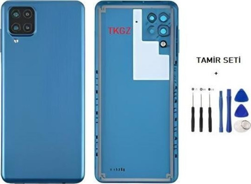Samsung Galaxy A12 - SM-A125F FULL Kasa Arka Kapak Takım MAVİ - TAMİR SETİ