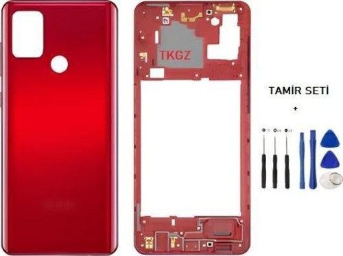 Samsung Galaxy A21S - SM-A217F FULL Kasa Arka Kapak Takım KIRMIZI - TAMİR SETİ
