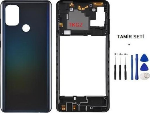 Samsung Galaxy A21S - SM-A217F FULL Kasa Arka Kapak Takım SİYAH - TAMİR SETİ