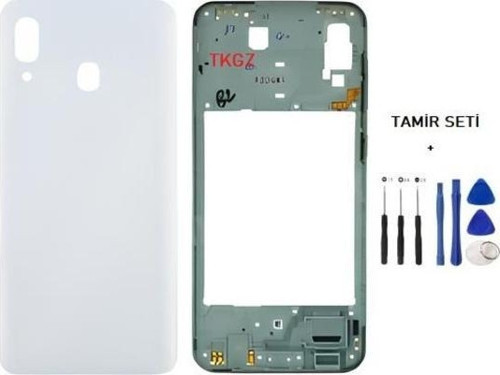 Samsung Galaxy A30 - SM-A305F FULL Kasa Arka Kapak Takım BEYAZ - TAMİR SETİ