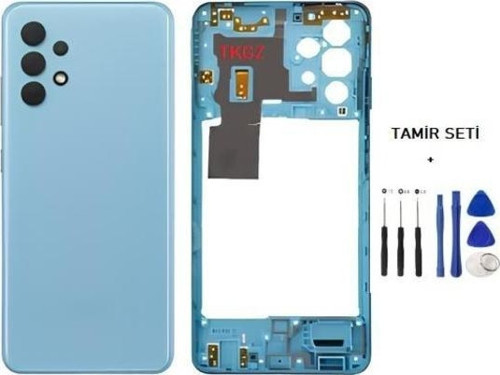 Samsung Galaxy A32 - SM-A325F FULL Kasa Arka Kapak Takım MAVİ - TAMİR SETİ