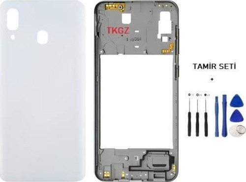 Samsung Galaxy A40 - SM-A405F FULL Kasa Arka Kapak Takım BEYAZ - TAMİR SETİ