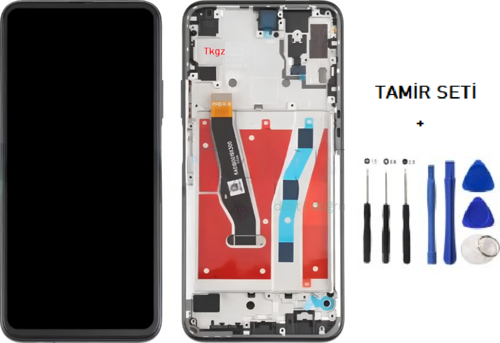 Huawei Uyumlu P SMART Z Lcd Ekran Dokunmatik Kalite ÇITALI SİYAH + TAMİR SETİ