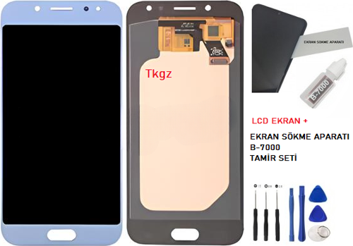 Samsung Galaxy J5 PRO - SM-J530F Lcd Ekran Dokunmatik Kalite MAVİ + B-7000 + TAMİR SETİ