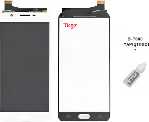 Samsung Galaxy J7 PRİME - SM-G610F Lcd Ekran Dokunmatik Kalite BEYAZ + B-7000