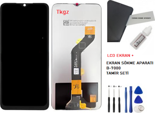 Tekno SPARK 8C Lcd Ekran Dokunmatik Kalite + B-7000 + TAMİR SETİ