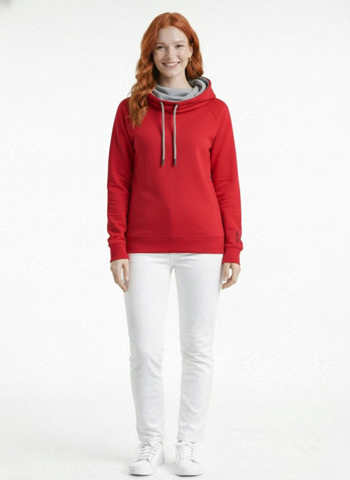 Kadın Kapüşonlu Kırmızı Sweatshirt