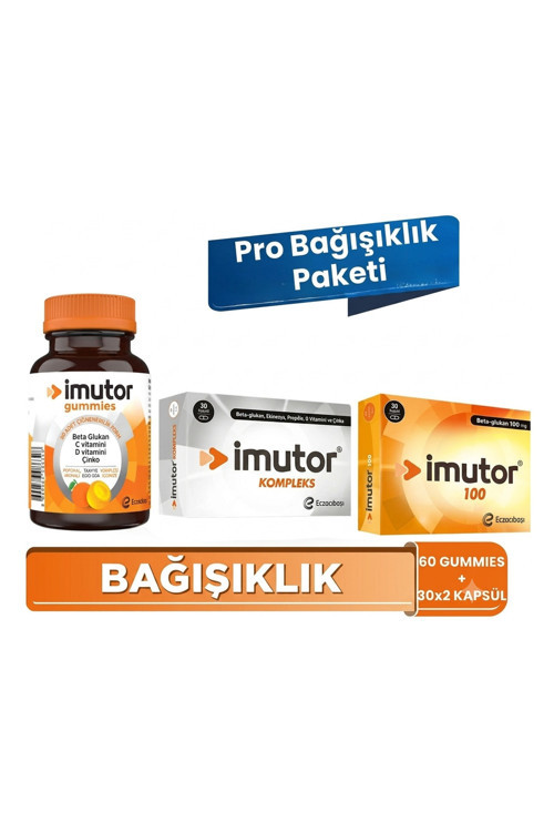Imutor Gummies & Imutor Kompleks Kapsül & Imutor 100 - Beta Glukan - Pro Bağışıklık Paketi
