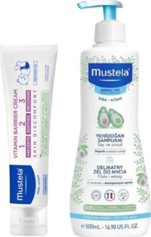 Yenidoğan Saç Ve Vücut Şampuanı 500 Ml + Mustela Vitamin Bariyer Pişik Önleyici Krem 100 ml