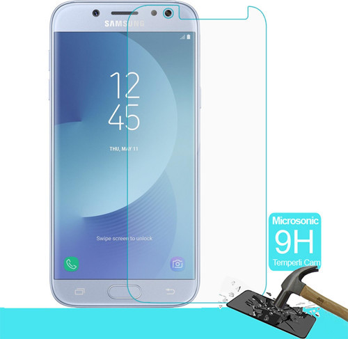 Samsung Uyumlu J5 Tam Kaplayan Kırılmaz Cam Seramik Ekran Koruyucu Film Jelatin