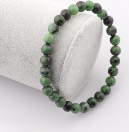 Anyolit Doğal Taş Bileklik 6 mm Küre Kesim