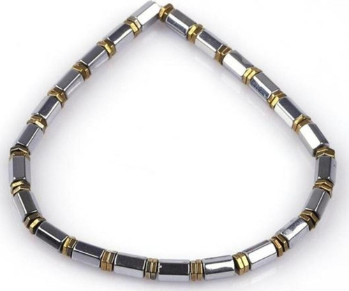 Gümüş - Gold Hematit Doğal Taş 5 x 3 MM Rondel Kesim Bileklik