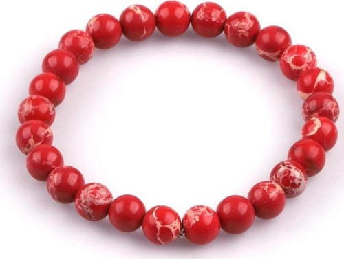 Pembe Varisit Doğal Taş Bileklik 8mm Küre Kesim
