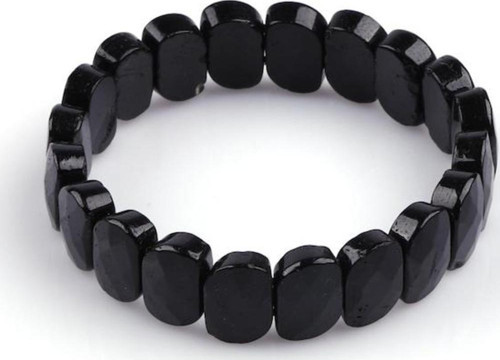 Siyah Turmalin Doğal Taş Bileklik 10 x 15 MM