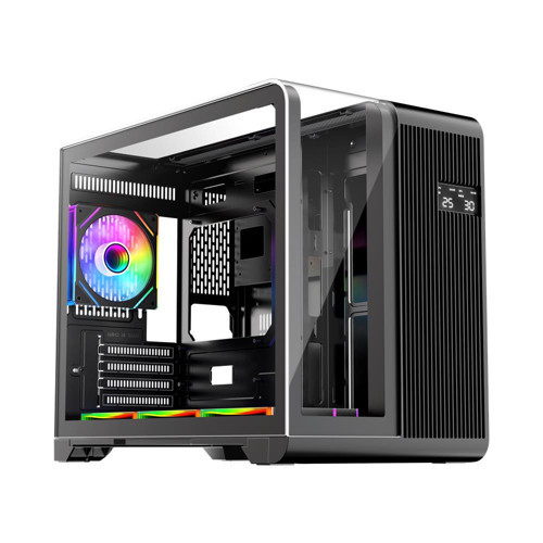 RT6 SİYAH DIGITAL 4X12CM ARGB TEMPERLİ CAM USB 3.0 M-ATX KASA