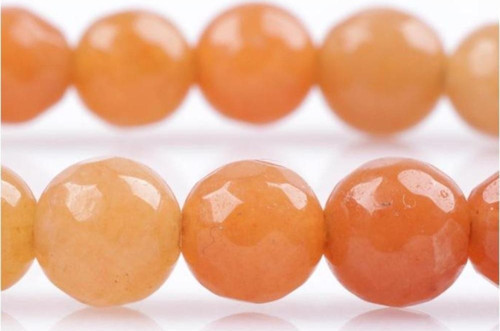 Turuncu Aventurin Doğal Taş Bileklik 6 Mm Fasetli Küre Kesim