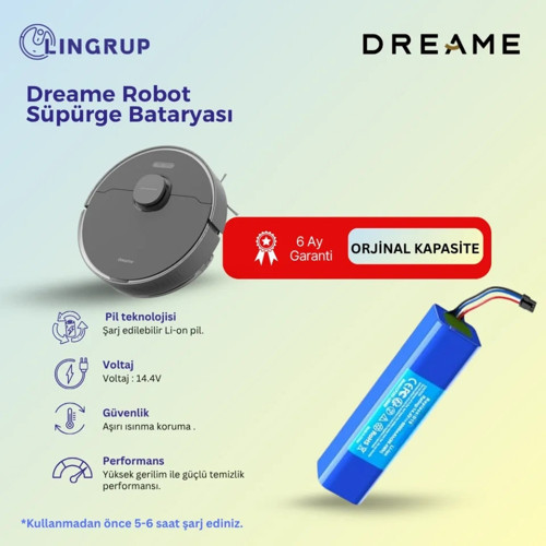Dreame D9 Robot Süpürge Uyumlu Batarya 5800 mAh -