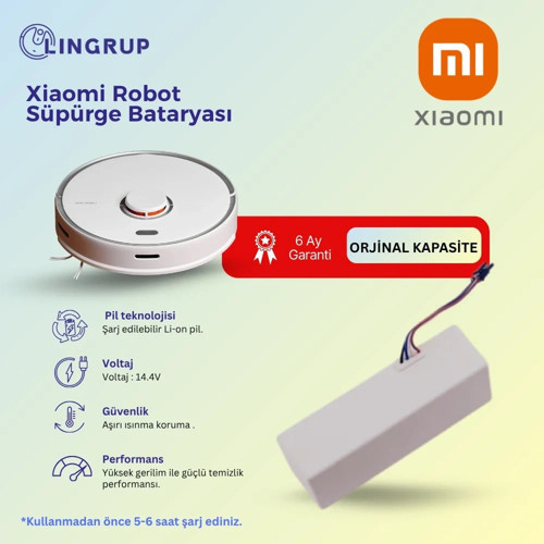 Xiaomi Vacuum Mop 2in1 Essential (MJSTG1) Robot Süpürge Uyumlu 3200 mAh Batarya -