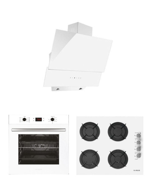 Beyaz Cam Ankastre Set (MFA 627 WH + KLS 670 WH + MOD 3000 )