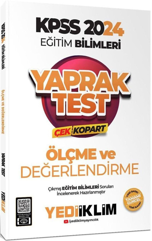 2024 KPSS Eğitim Bilimleri Ölçme ve Değerlendirme Çek Kopart Yaprak Test