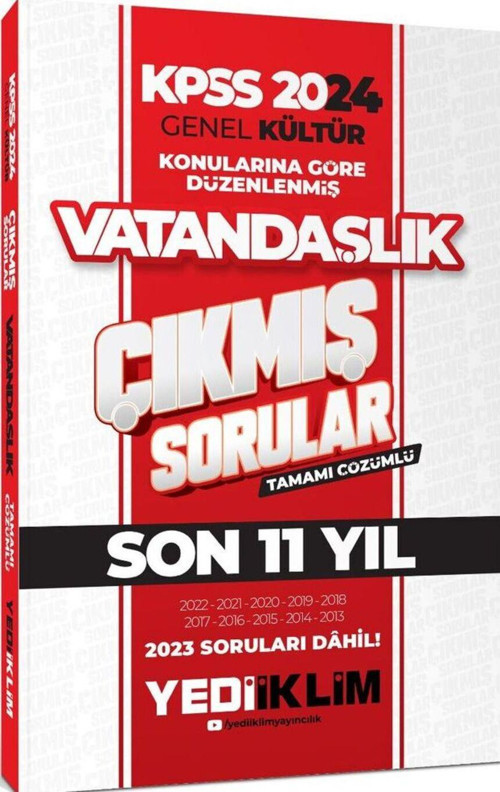 2024 KPSS Genel Kültür Lisans Vatandaşlık Konularına Göre Tamamı Çözümlü Çıkmış Sorular