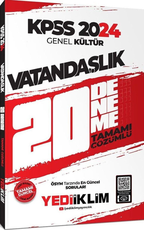 2024 KPSS Genel Kültür Vatandaşlık Tamamı Çözümlü 20 Deneme