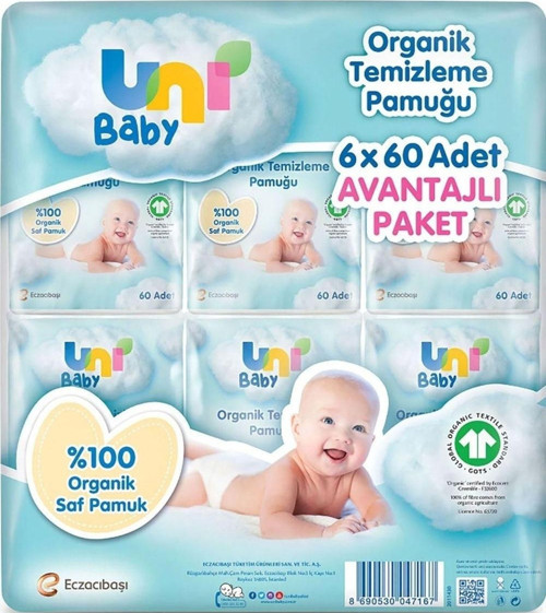Bebek Temizleme Pamuğu 60'lı x 6 Adet
