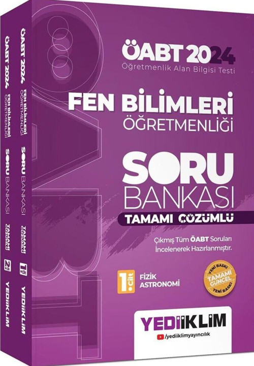 2024 ÖABT Fen Bilimleri Öğretmenliği Tamamı Çözümlü Soru Bankası 2 Cilt
