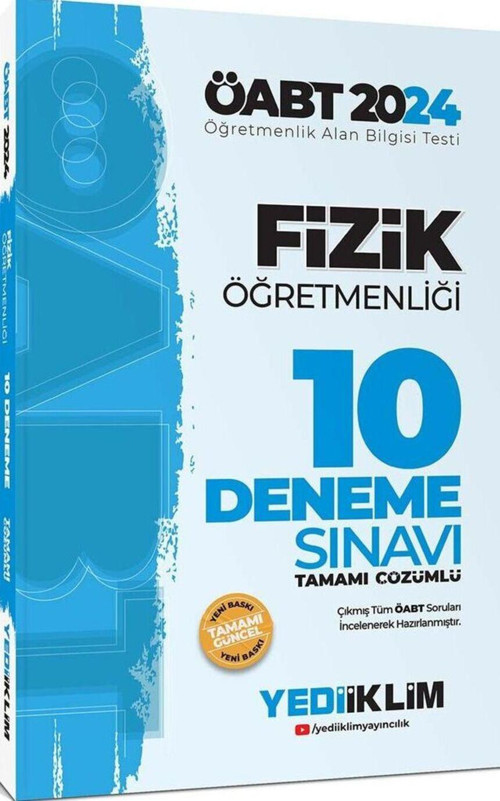 2024 ÖABT Fizik Öğretmenliği Tamamı Çözümlü 10 Deneme Sınavı