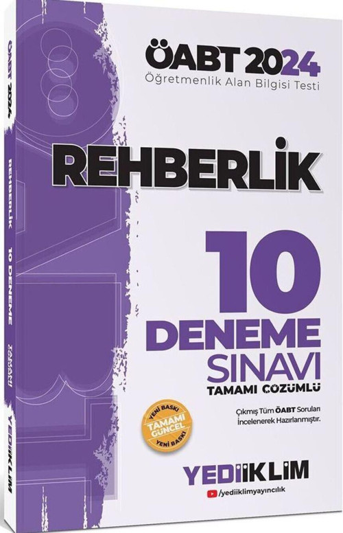2024 ÖABT Rehberlik Öğretmenliği Tamamı Çözümlü 10 Deneme Sınavı