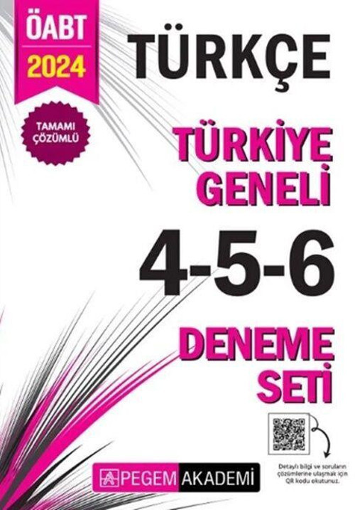 2024 ÖABT Türkçe Öğretmenliği Türkiye Geneli 4-5-6 Deneme Pegem Yayınları