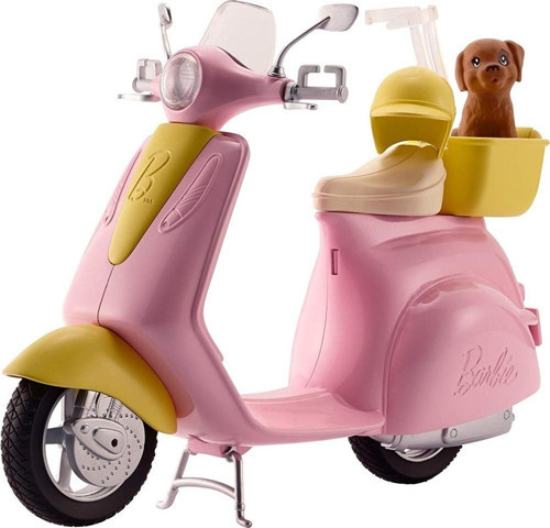 Lisanslı Barbie'nin Büyük Motorsikleti Pembe Oyuncak Vespa Moped
