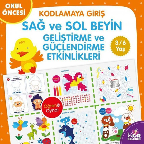 Okul Öncesi Kodlamaya Giriş 3-6 Yaş Mor Kelebek: Sağ ve Sol Beyin Geliştirme ve Güçlendirme Etkinlik