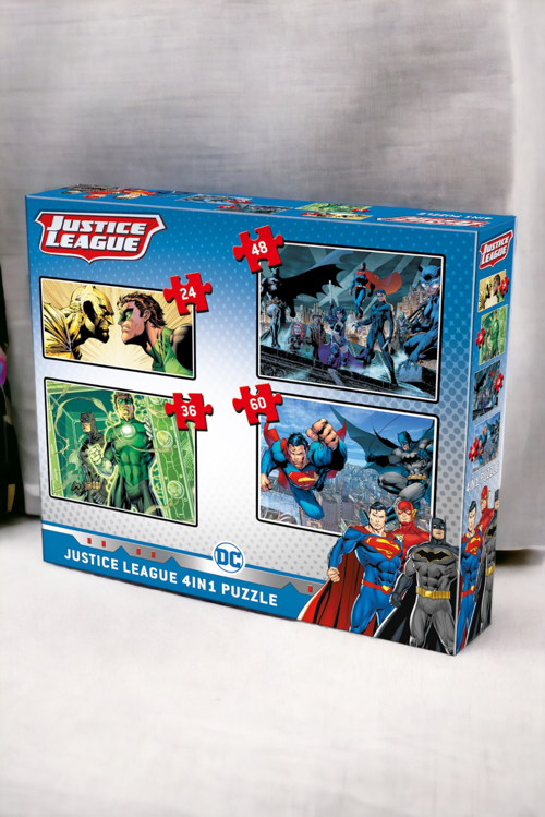 Justice League Süper Kahramanlar 4 ü 1 Arada Puzzle Yapboz Seti | Oyun Seti DC7813