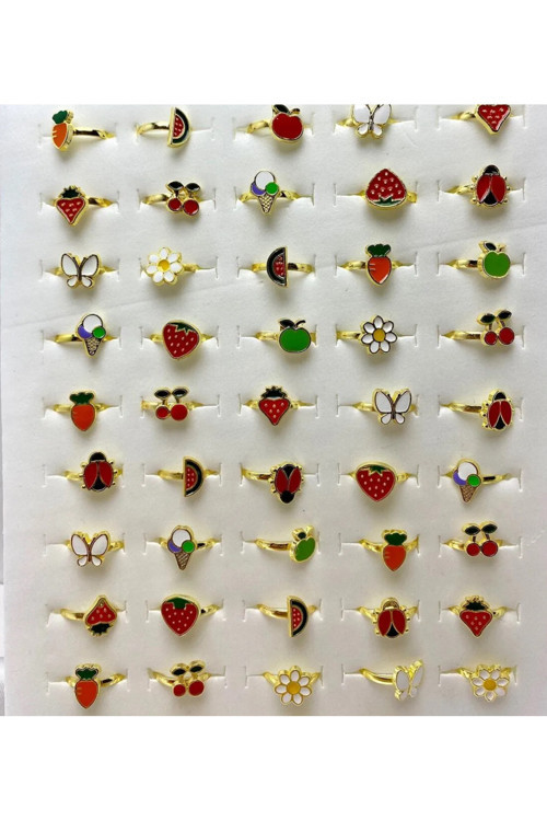 Kız Çocuk Figürlü 5 Adet Yüzük