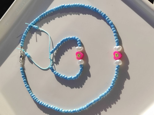 Kalp Fimo Kumboncuk Kolye ve Bileklik Çocuk Takım