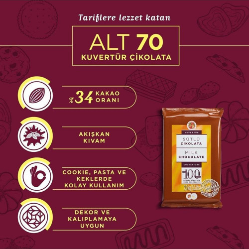 Sütlü Kuvertür Çikolata 2,5 kg