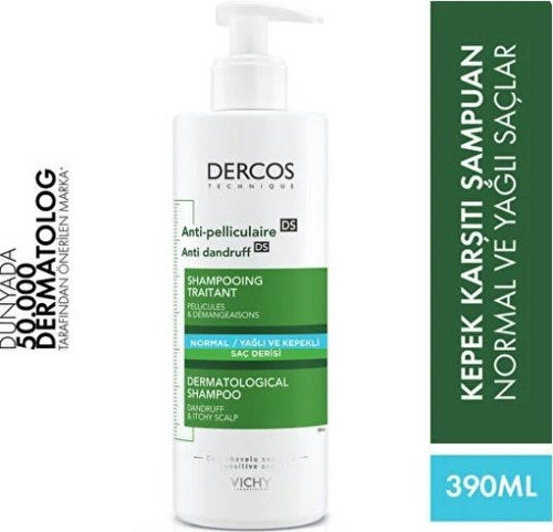 Dercos Anti-Dandruff Şampuan Normal ve Yağlı Saçlar için Kepek Karşıtı 390 ml