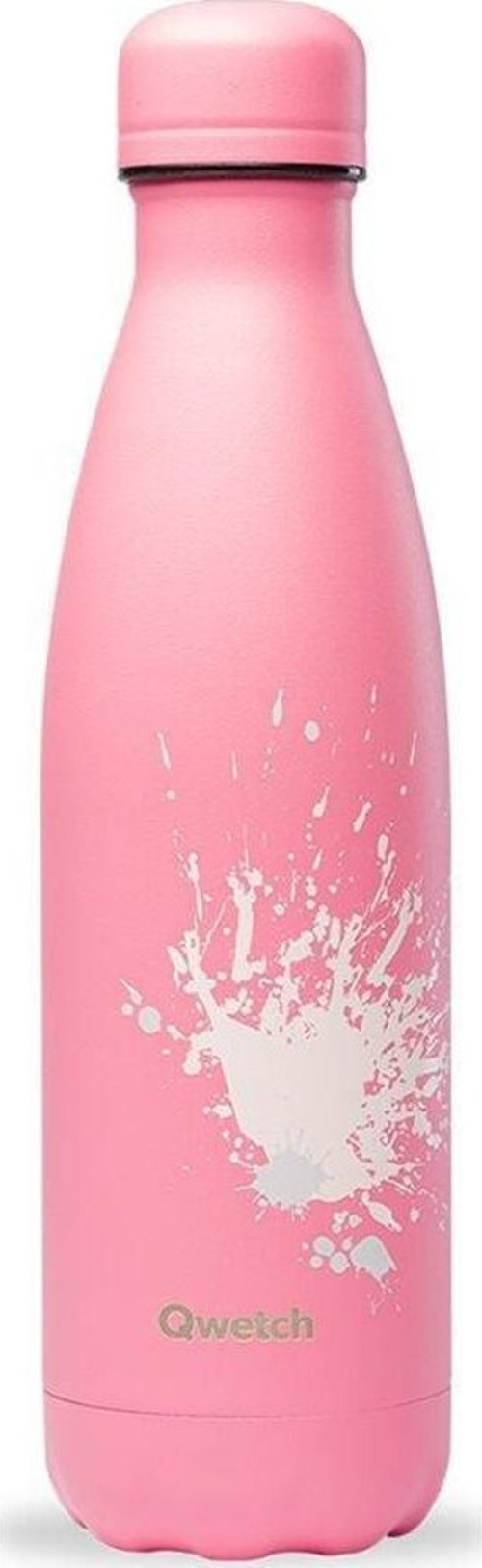 QD3381 Sprey Desenli Isı Yalıtımlı 500ml Termos - Pembe
