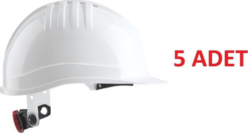 5 Adet Bbu Safety Sc 3000r - 3001 Hdpe Beyaz Renk Vida Çark Ayarlı Plastik İçlikli İş Güvenliği Bareti