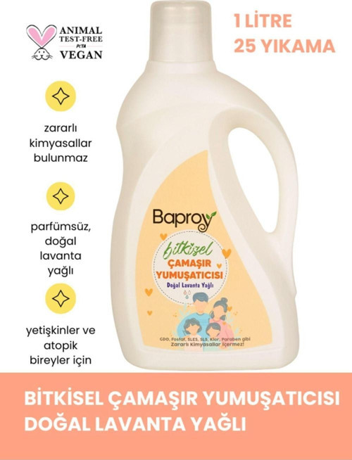 Bitkisel Çamaşır Yumuşatıcısı 1 l Doğal Lavanta Yağlı 25 Yıkama