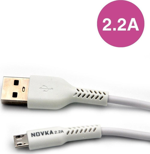 Micro & USB 2.2 A Şarj ve Data Kablosu 1 Metre Beyaz Samsung Huawei Modellerle Uyumlu