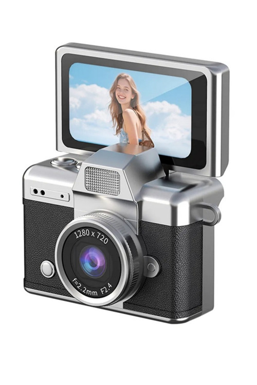 LK-027 Mini Dijital Kamera Küçük Katlanır 48MP Ekran Vlog Kamerası Selfie Video Kaydedici Taşınabilir Minyatür Kamera