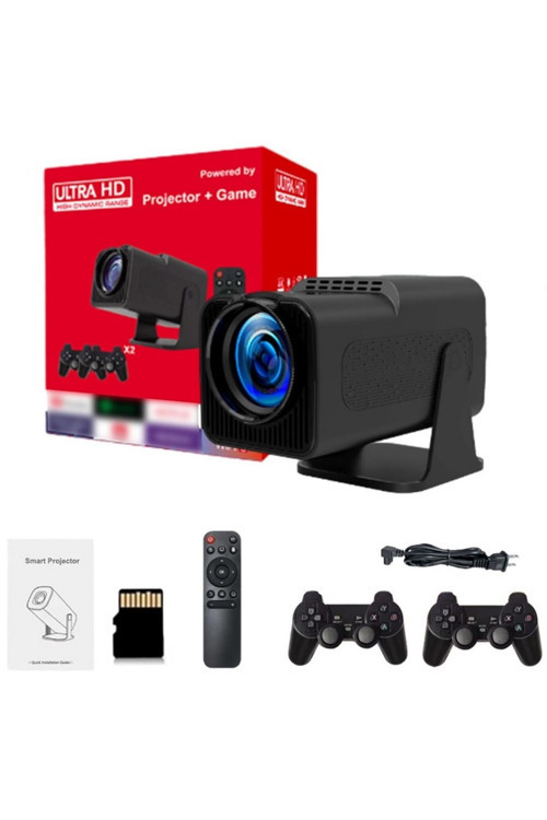 HY320 MAX Taşınabilir Projektör Full HD Ev Sineması 300 ANSI Lümen 4K Video Android Projeksiyon+OYUN